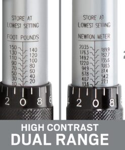 TEKTON 1/2 Inch Drive Micrometer Torque Wrench (10-150 ft.-lb.) | 24335 1/2 Inch Drive (10-150 ft.-lb.) 10-150 ft.-lb. 42 71dFLzHihWL