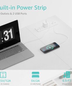 Lufeiya White L Shaped Computer Desk with Power Outlet Shelves, 40 Inch Small Corner Desk for Small Space Home Office, L-Shaped Desk PC Desks, White 39.4" 31 71dFuF2 kbL