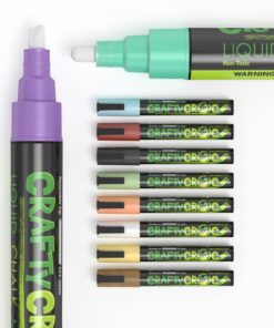Crafty Croc Liquid Chalk Markers, 10 Pack Earth Colors, Chalk Ink Pens, Medium Tip 6mm 10 Pack Earth Tone Bold (6mm) 26 71dFyg1ZfxL