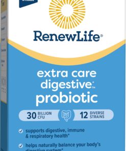 Renew Life Extra Care Go-Pack Probiotic Capsules, Daily Supplement Supports Immune, Digestive and Respiratory Health, L. Rhamnosus GG, Dairy, Soy and gluten-free, 30 Billion CFU, 30 Ct 30 Count 15 71dGKuzZqJL