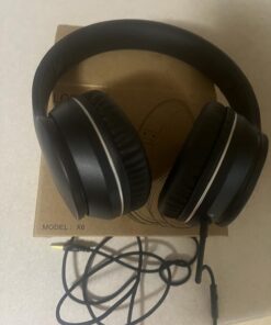 LORELEI X6 Over-Ear Headphones with Microphone, Lightweight Foldable & Portable Stereo Bass Headphones with 1.45M No-Tangle, Wired Headphones for Smartphone Tablet MP3 / 4 (Space Black) Space Black 32 71dGizCvECL