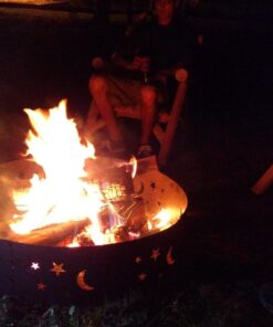 Sunnydaze Big Sky 36-Inch Fire Ring - Heavy-Duty 0.6mm Thick Steel Metal Rim - for Patio and Backyard Use 34 71dGyl0XB4L