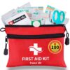 First Aid Kit - 100-Piece Small First Aid Kit for Sports, Outdoors & Travel - Handy Sports First Aid Kit - Emergency First Aid Kit - First Aid Kit for Home, Gym & More - Basic First Aid Kit 100 Pieces (First Aid Adventure Kit)