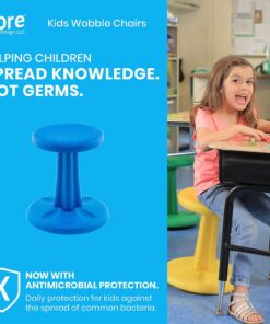 Kore Kids Wobble Chair - Flexible Seating Stool for Classroom & Elementary School, ADD/ADHD - Made in The USA - Age 6-7, Grade 1-2, Blue (14in) Kids (14in Tall) 14 71dJ XN2OoL