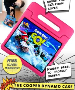 Official Cooper Dynamo for iPad Pro 11 inch Case for Kids 4th/3rd/2nd/1st Generation 2022/2021/2020/2018 | Rugged Foam, Magic Handle, Stand, with Pencil Holder, Eco-Mailer iPad Pro 11 (4th 3rd 2nd 1st gen, 2022-2018) Bubble Gum Pink 11 71dJ5ex10LL