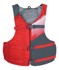 Stohlquist Fit Adult PFD Life Vest | Pack of 4 | Coast Guard Approved, Adjustable Size, Unisex, Lightweight, High Mobility, PVC Free Life Jacket - Value Pack Universal Red/Gray 17 71dJMpgRbYL