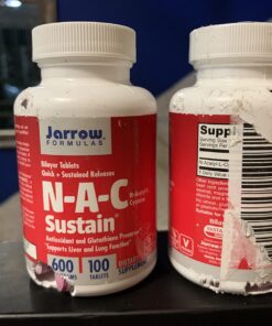 Jarrow Formulas N-A-C Sustain 600 mg - Antioxidant Amino Acid Supplement - 60 Sustain Tablets - Supports Liver & Lung Function - Precursor to Glutathione - 60 Servings (PACKAGING MAY VARY) 29 71dJNhxgPgL