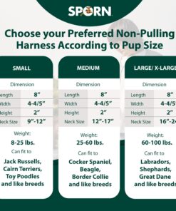 Sporn No Pull Dog Harness Large Size, Black Padded Durable Nylon Mesh Dog Harness, Breathable & Easy Dog Walking Harness for Puppy Training, Provides to All Large & Extra Large Breeds Large/XL 27 71dJe6NXkDL