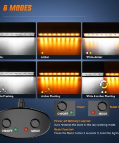 Nilight 26Inch 540W LED Light Bar Spot Flood Amber White Strobe 6 Modes with Memory Function Off-Road Truck Car ATV SUV Cabin Boat with 16AWG Wiring Harness Kit-1 Lead, 2 Years Warranty Amber&White 6 Modes 12 71dJfNRztxL