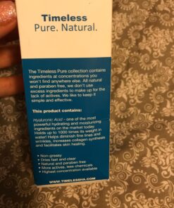 Timeless Skin Care Hyaluronic Acid 100% Pure Serum - 2 oz - Powerful Formula to Rehydrate Skin & Boost Moisture Levels + Relieves Appearance of Skin Tightness - Recommended for All Skin Types 2 Fl Oz (Pack of 1) 32 71dK60cBjjL