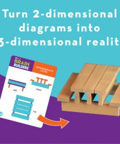 MindWare KEVA Brainbuilders - 3D brain building STEM challenges for boys & girls - Try to build the image - Practice spatial thinking - 20 planks & 30 puzzles 17 71dKRTA612L 5