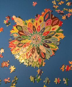 Bgraamiens Puzzle-Blooming Color-1000 Pieces Gradient Puzzle Color Challenge Blue Board Round Jigsaw Puzzles 44 71dKjDuEODL