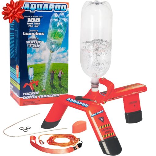 The Original AquaPod Rocket Bottle Launcher Kit - Launches Soda Bottles 100 Ft Up in The Air - Fun Educational STEM Holiday Idea for Kids & Teens - Great Science Toy & Outdoor Activity