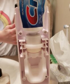 iLifeTech Hands Free Toothpaste Dispenser, Bathroom Toothbrush Holder, Automatic Toothpaste Squeezer and Holder Set (5 Brush Holder), White 34 71dLTCRXMoL