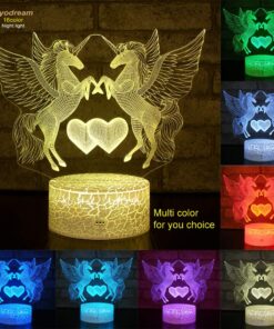 Alternative view of Hyodream Unicorn Lamp,Unicorn Night Light Kids Night Light,16 Colors with Remote 3D Optical Illusion Kids Lamp as a Pefect Gifts for Boys and Girls on Birthday or Holiday (Unicorn)