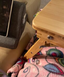 SONGMICS Laptop Desk, Folding Lap Tray, Bamboo Bed Desk with Tilting Top, Small Drawer, for Home Office, Bedroom, Natural ULLD01N 81 71dMLOMSumL