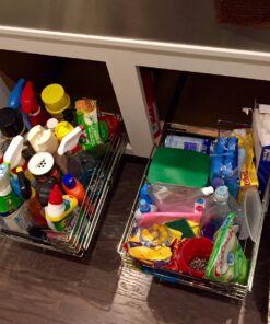 Seville Classics Chrome Wire Sliding Storage Drawer 16 71dMMiUKnL