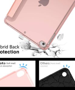 MoKo Case Fit iPad Mini 5 2019 (5th Generation 7.9-inch) iPad Mini 4, Slim Smart Shell Stand Folio Protective Cover with Soft TPU Translucent Frosted Back, Auto Wake/Sleep - Rose Gold 40 71dMZhiJ1rL
