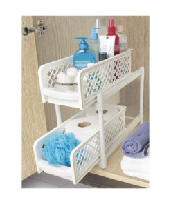 Fox Valley Traders 2 tier Sliding Shelves, One Size Fits All, White 11 71dMrThYwaL