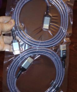 10K 8K HDMI 2.1 Cable 2-Pack 6.6FT, Highwings Certified 48Gbps Ultra High Speed Slim HDMI Cord, Support 4K@120Hz 8K@60Hz, HDCP 2.2&2.3, Dynamic HDR,eARC,DTS:X, Compatible with Roku TV/HDTV/PS5/Blu-ray 6.6 feet Grey 26 71dNVoWYk4L