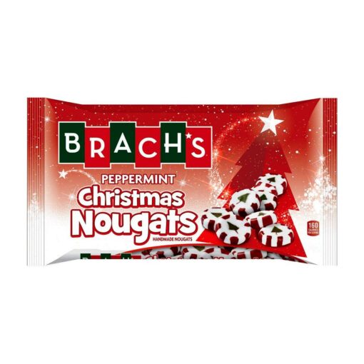 Brach's (1) bag Peppermint Christmas Nougats - Handmade Holiday Nougat Candy with Christmas Tree Design - Net Wt. 8.5 oz 8.5 Ounce (Pack of 1)