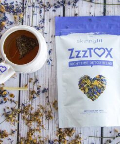 SkinnyFit ZzzTox Nighttime Detox Tea: Caffeine-Free, All-Natural, Laxative-Free, Chamomile, Lavender, Vegan, Supports Weight Loss, Helps Fight Toxins, Restful Sleep, Non-GMO, 28 Servings 7 71dNpRewwbL