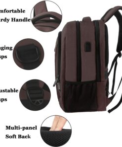 15.6 in Laptop Backpack, School Backpack with USB for Men Women and College Student, Durable Laptop Bag for Laptop Accessories Water Resistant Travel Backpack Functional Birthday Gifts for Her and Him 15.6 Inch Tawny Brown 21 71dPRE1Ig2L
