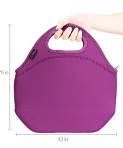 Alternative view of icolor Neoprene Lunch Bag, removale Shoulder Strap, Thermal Thick Lunch Tote Bag,Large Size（13 x 12.76 inches）,Reusable Bags for Adults Outdoors, Work More YLLB-07