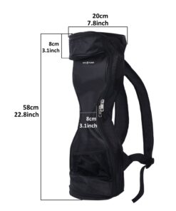 ECO-FUSED Waterproof Backpack to Carry and Store Your Drifting Board (Two Wheels Smart Balance Board Scooter Electric Self Smart Drifting Board) - Mesh Pocket - Adjustable Shoulder Straps Black - For 7" wheels and max. 23.5" long 15 71dScsgA9JL