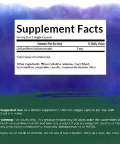 Swanson Lithium Orotate Antioxidant Mood Emotional Wellness Behavior Memory Support Supplement 5 mg 60 Veggie Capsules (Elemental Lithium) 1 10 71dT1yOK9xL