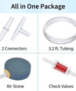 Uniclife Aquarium Air Pump Dual Outlet Fish Tank Aerator with Accessories for Up to 100 Gallon Tank 5 - 30 Gallons 26 71dTOb2YRL