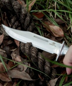 Mossy Oak Fixed Blade Bowie Knife, 2-piece Hunting Knife with Leather Handle Featuring Laser Pattern, Sheath Included 27 71dTrd3LaxL