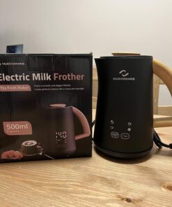 Nuovoware 4-in-1 Milk Frother and Steamer with Temperature Control Dispaly Screen, Electric Automatic Frother for Hot Chocolate Milk, Cappuccinos, Latte, Macchiato, Black 32 71dUDSDjT9L