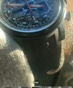 Citizen Men's Promaster Navihawk A-T Eco-Drive Pilot Watch, Atomic Timekeeping, Chronograph, Power Reserve Indicator, Luminous Hands and Markers, Anti-Reflective Crystal Black Rubber Strap 32 71dUOv x6lL