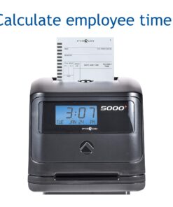 Pyramid Time Systems, Model 5000 Auto Totaling Time Clock, Handles up to 100 Employees, Made in USA, black Standard 7 71dUjVfCeL