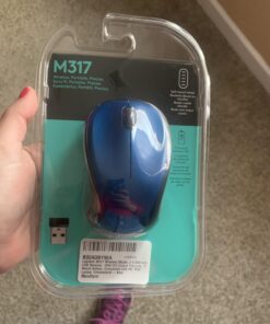 Logitech M317 Wireless Mouse, 2.4 GHz with USB Receiver, 1000 DPI Optical Tracking, 12 Month Battery, Compatible with PC, Mac, Laptop, Chromebook - Blue 19 71dVe Pc6yL