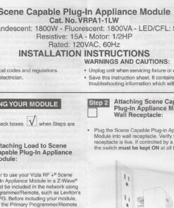 Alternative view of Leviton VRPA1-1LW Vizia RF + Scene Capable Plug-In Appliance Module, White