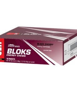 CLIF BLOKS - Black Cherry Flavor with Caffeine - Energy Chews - Non-GMO - Plant Based - Fast Fuel for Cycling and Running - Quick Carbohydrates and Electrolytes - 2.12 oz. (18 Count) 24 71dWerhCKSL