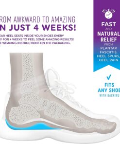 Heel That Pain Plantar Fasciitis Insoles | Heel Seats Foot Orthotic Inserts, Heel Cups for Heel Pain and Heel Spurs | Patented, Clinically Proven, 100% Guaranteed | Blue, Medium (W 6.5-10, M 5-8) Blue Firm Rubber Medium (Women's 6.5-10, Men's 5-8) 20 71dX95fup8L