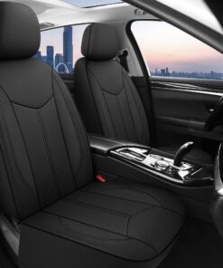 CAROMOP Waterproof Car Seat Cover Full Seats, Neoprene Seat Covers for Cars,Split Bench Compatible Car Interior Covers, Universal Fit Most Car Sedan Truck SUV(Black) Black Full Set 14 71dXDfkeQsL