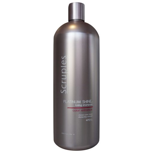 Scruples Platinum Shine Shampoo - Purple Toning Shampoo for Extending and Enhancing Blonde Hair - Cools Down Brassiness, Yellow & Orange Hues - Moisturizing Violet Shampoo for All Hair Types (33.8 oz)