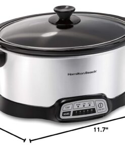 Hamilton Beach Programmable Slow Cooker with Flexible Easy Programming, 5 Cooking Times, Dishwasher-Safe Crock, Lid, 7 Quart, Silver 36 71dXdKdEhkL