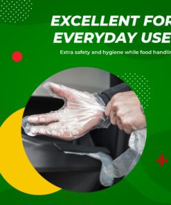 Disposable PE Plastic Clear Gloves, BPA, Rubber, Latex Free, For Safe Cooking Prep, Kitchen Preparation, And Food Serving And Service, Disposal Cleaning Poly/Polyethylene Gloves Size Large Box of 500 15 71dY7vAZmFL
