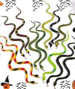 Kicko 12 Pack of 14 Inch Assorted Rubber Toy Snake - Soft Flexible Realistic Fake Floating Plastic Snakes - Colorful Bulk Small Sizes Set for Reptile School Collection, Birthday Party, Halloween Props - Image 6