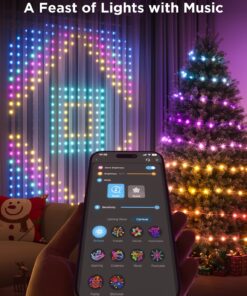 Govee Curtain Lights, WiFi Smart Christmas Lights LED, Color Changing Window Lights, Dynamic DIY Curtain String Lights for Bedroom Wall, Outdoor IP65 Waterproof, 5 x 6.6ft, 520 RGBIC LEDs 22 71dZitSsL
