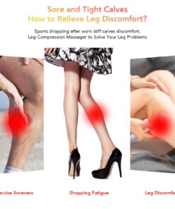 LINGTENG Leg Massager, Calf Air Compression Massager with Heat, Cordless Leg Massager for Circulation and Pain Relief, Calf Massager with 3 Intensities, Gifts for Women (Only Single) Black 34 71dZkCtXiLL