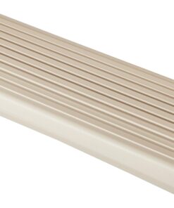 Confer Plastics 7200 Roll Guard 48" to 56" Adjustable A Frame Safety Ladder for Above Ground Outdoor Patio Swimming Pool Platform Ladder with Step Barrier, Warm Grey 35 71dZlhmLJRL