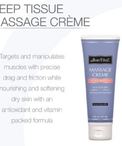 Bon Vital' Deep Tissue Massage Crme, Professional Massage Therapy Cream for Muscle Relaxation, Muscle Soreness, Injury Recovery, Deep Muscle Manipulation, & Sports Massages, 8 Ounce Tube 8oz 5 71dZm4VLtML
