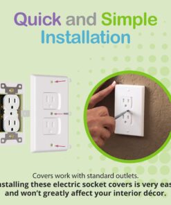 WONDERKID Self-Closing Electrical Outlet Covers for Baby Proofing - White - 4 Pack 14 71dZxMebcaL