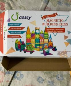 cossy 120Pcs Magnet Tiles Magnetic 3D Building Blocks Set Educational Construction Toys for 3+ Year Kids with Stronger Magnets, Rivets-Fastened, Educational, Recreational, Conventional 120 46 71daccfRCCL